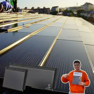 光伏太阳能屋顶瓦透明，用于温室车棚黑色红色单晶硅太阳能屋顶板