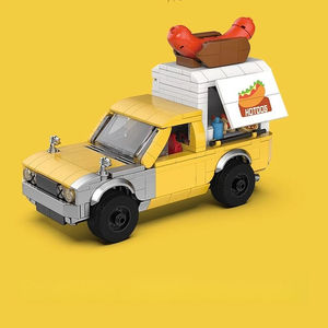 PB PB8858 Nuevo Modelo de Carritos de Hot Dogs, Camioneta Amarilla, Vehículo de Ensamblaje, 500 Piezas, Bloques de Construcción, Juguetes para Niños, Regalo - Product Image 2