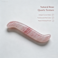 Bâton de massage incurvé en quartz rose naturel, poli à la main, outil corporel en cristal rose pour la relaxation spa et la guérison par les cristaux, vente en gros