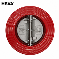 Clapet anti-retour manuel à double plaque en fonte ductile HSVA, type Wafer, GGG50 PN16, à ressort, compact, double disque, pour système de canalisation d'eau