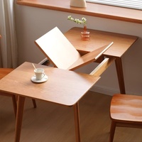 Ensemble de table et de chaises à manger pliantes et extensibles en bois massif de style japonais moderne pour les petites maisons, meubles de salle à manger