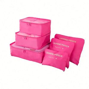 Waterproof Foldable Polyester 6-Piece Travel Organizer Bag Set with Underwear & Shoe <b>Storage</b> Fashion Letter Pattern - Product Image 6