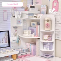 Organisateur de bureau modulaire et détachable, support d'angle multi-niveaux en forme de triangle, porte-stylos pour bureau, étude, dortoir, gain de place