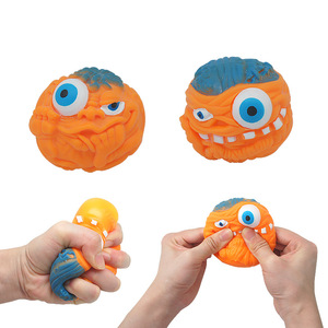 Nouveauté Amusante : Jouet Anti-Stress Tête de Monstre d'Halloween à Presser, Balle Tête de Monstre en Caoutchouc Souple TPR, Jouet Squishy - Product Image 6