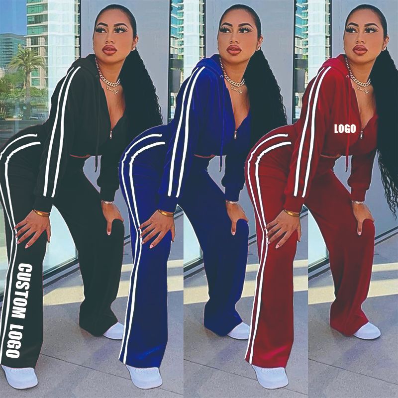 Women 2pcs Velvet Zipped Tracksuit Velour Lounge Wear Sweatshirt Pant Jogger Set Tracksuit Set Women