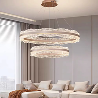 Lustre VH Minimaliste Moderne Haut de Gamme Luxe Motif Vague en Aluminium Nouveau Design pour Salle à Manger Salon Chambre Taille Moyenne