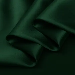 Tela de seda 100% 40mm Satén de seda charmeuse 45 "ancho color verde oscuro para camisas de seda, vestido