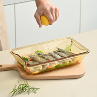 Ustensiles de cuisson modernes de haute qualité plats de cuisson en verre borosilicate transparent casseroles ustensiles de cuisson en verre rectangulaires antiadhésifs