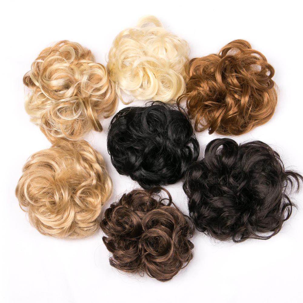 Красивые модные вьющиеся красочные пучки из синтетических волос, женские кольца, подушечки для пучка с высокими волосами, эластичная резинка для наращивания волос