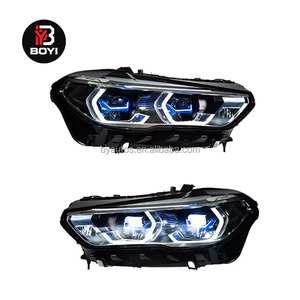Faro Delantero X5 G05 para BMW 19+, Conjunto de Faros Delanteros G05 Modificados de Alta Gama con Lente <span class=keywords><strong>Azul</strong></span>, Luces LED de Circulación Diurna, Faros Láser - Product Image 1
