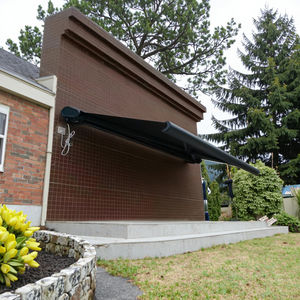 Auvent électrique à boîte complète avec cadre en aluminium, auvent rétractable en tissu imperméable avec lumières - Product Image 2