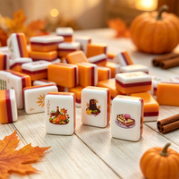 Tuiles de Mahjong Modernes – Cadeau d'Automne pour Thanksgiving – Brodé en Acrylique Écologique de Haute Qualité