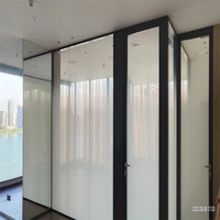 Cloison panoramique en verre simple, cadre en aluminium de 80 mm, séparateur d'intérieur pour bureau, école, hôpital