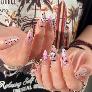 <span class=keywords><strong>Uñas</strong></span> Postizas Acrílicas de Lujo Removibles con Diseño de Ojo de Serpiente y Llama, de Alta Calidad, Venta al Por Mayor - Product Image 1