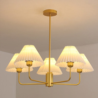 Lustre suspendu en fer rustique américain moderne, Design à 5 lumières, or, luminaire de maison suspendu, lampe de salon