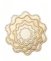 5 pièces de fonds de paniers en bois pour le crochet, le tissage et le tricot, pour l'artisanat de crochet ou de tricot, la décoration intérieure (trou : 6 mm)