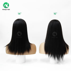 Prótesis Capilar de Poliuretano (PU) para <span class=keywords><strong>Mujer</strong></span>, con <span class=keywords><strong>Cabello</strong></span> Remy Chino Inyectado, Textura Lisa, 14/16 Pulgadas, 120% de Densidad - Product Image 2