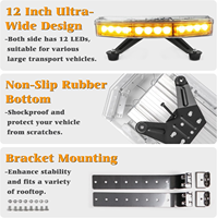 Shinemien 88 Hochintensive LED Amber-Weiß Stroboskop-Lichtleiste Notfall-Warnleuchte Blinklicht 48 Zoll 5000 Lumen 12V/24V CE/FCC