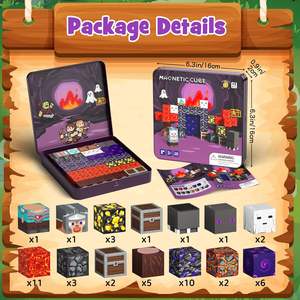 Nouveaux blocs de construction magnétiques de voyage 49 pièces, boîte en plastique, jeux créatifs sensoriels en plein air pour enfants de 3 <span class=keywords><strong>ans</strong></span> et plus, garçons et filles, STEM - Product Image 6