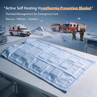 Couverture auto-chauffante active pour la prévention de l'hypothermie, supérieure aux couvertures thermiques conventionnelles en feuille d'aluminium pour les secours en milieu sauvage et en cas de catastrophe