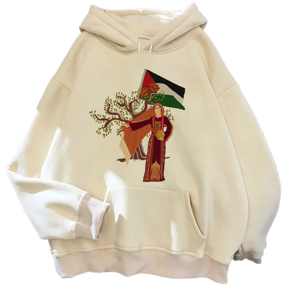 Fitspi 팔레스타인 후드 여성 애니메이션 스웨터 후드 Dropshipping 인쇄 사용자 정의 운동복 풀오버 도매