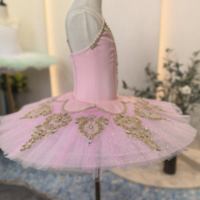 Robe de tutu de ballet rose pour enfants, ornée de strass et de dentelle, tutu professionnel pour filles, idéal pour le Casse-Noisette