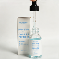 Sérum au cuivre bleu en marque privée, solution de soin de la peau, sérum GHK-Cu pour lutter contre les rides et hydrater