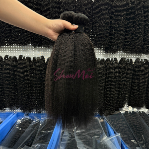 Capelli umani vergini non trasformati intrecciano fasci di capelli brasiliani lisci e crespi crudi di Yaki con doppie estremità disegnate - Product Image 2