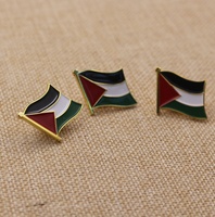 Broches époxy logo impression ronde bon marché en gros broche drapeau Palestine pays arabe gratuit