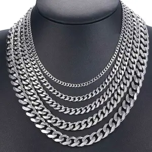 RINNTIN SC36 Hiphop Sterling Silver 925 Custom Jewellery Miami Italian Cuban Link Curb Chains for Men