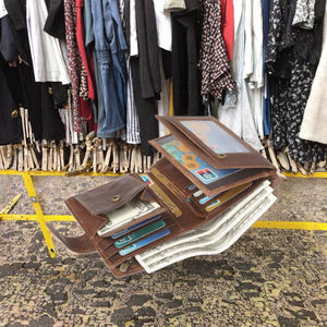 Portefeuille long pour homme en cuir véritable de haute qualité avec fermeture éclair vintage et protection RFID - Product Image 3