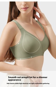 Women's Adult <b>Large</b> Size Summer Thin Anti-Gravity Push-Up Bra Seamless Knitted Wire-Free Support Anti-Bacterial Anti-Sagging - Product Image 5