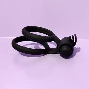 Anillo de pene de doble pene para hombres, juguete sexual vibrador de eyaculación magnética de silicona, retardante de placer - Product Image 6