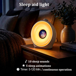 Réveil numérique à écran couleur avec simulation du lever et du coucher du soleil, machine à bruit blanc, veilleuse d'ambiance RGB pour chambre à coucher - Product Image 5