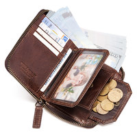Dompet Pendek Kulit Asli Pria, Dompet Saku Koin Multifungsi untuk Pria