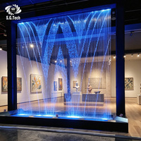 Rideau d'eau numérique |   Affichage de cascade programmable, graphiques de texte personnalisés, acier inoxydable, design moderne, usage commercial extérieur