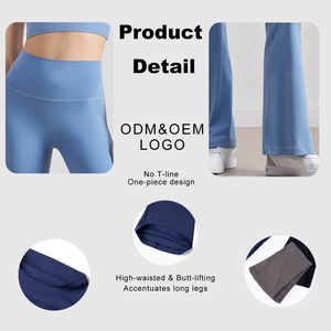 FITVOLT Leggings Yoga a Vita Alta con Gamba Svasata, Elasticizzati in Quattro Direzioni, Logo Personalizzabile sul Retro, Traspiranti, Asciugatura Rapida, Senza Spalline, per Sport - Product Image 2