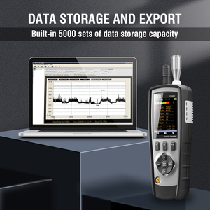 Contador de Partículas con Tecnología Láser para Detección de PM2.5/HCHO/CO2/TVOC, Canales de Concentración de Masa de 0.3-10um, Pantalla LCD, 0-50C - Product Image 5