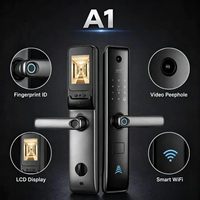 Cerradura Inteligente Inalámbrica Aiso Sierra Dura de Aleación de Aluminio, Cerradura Electrónica Inteligente con Tarjeta, Sin Llave, Tuya Digital Smart Cloud Wood