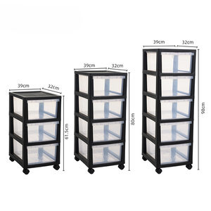 Commode <span class=keywords><strong>à</strong></span> tiroirs de rangement <span class=keywords><strong>à</strong></span> 5 niveaux en plastique moulé par injection pour articles divers, noir et <span class=keywords><strong>blanc</strong></span>, mobile, pour bébé - Product Image 1