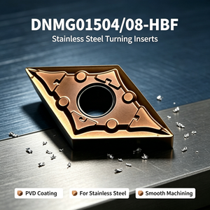 Plaquettes <span class=keywords><strong>de</strong></span> tournage en carbure DLT DNMG150404/08-HBF PVD en forme <span class=keywords><strong>de</strong></span> losange, outils <span class=keywords><strong>de</strong></span> finition CNC haute performance pour acier inoxydable (OEM) - Product Image 1