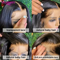 Perruque frontale en dentelle HD pré-épilée en cheveux vierges bruts vietnamiens avec baby hair, perruque complète en dentelle 13x6 en cheveux humains pour femmes noires