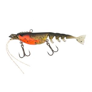 Señuelo de camarón multiseción al por mayor, 9.5cm/11g, de plástico blando hundible con cabeza de jig para pesca de lubina y lucio en agua salada - Product Image 1