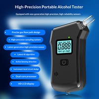 Alcoholímetro de Alta Precisión para Uso Doméstico, Diseñado para Comercio Internacional, Control Matutino de Conductores, Detección de Conducción Bajo los Efectos del Alcohol, Color Negro, 3 Pilas AAA