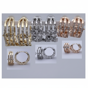 Incantevole Set di gioielli da sposa e da sposa in due pezzi placcato oro 24K per un Look alla moda - Product Image 1