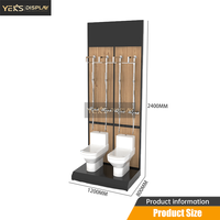 Étagère de présentation robuste en métal moderne YEK'S avec étagères réglables pour salle de bain, miroir et salle d'exposition de douches