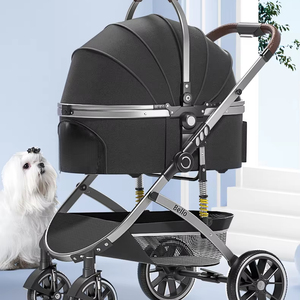 Poussette pliable pour petits animaux de compagnie, sac de séparation pour chat et chien, chariot de voyage pour animaux de compagnie - Product Image 2