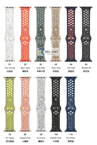 Yeni mavi şerit/Alpenglow pembe renk spor nefes benekli silikon bilezik Band apple İzle 11 46mm (WB0249S) - Product Image 6