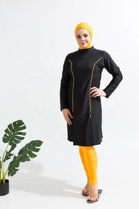 Burkini de haute qualité pour femmes musulmanes, protection <span class=keywords><strong>UV</strong></span>, non toxique, couleur contrastée, tendance - Product Image 3