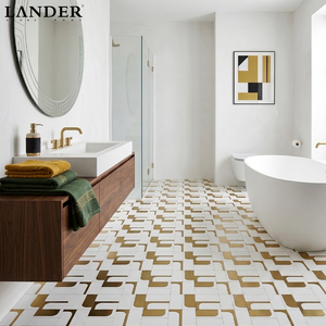Lander Stone Sivec Waterjet Métal et marbre Mosaïque <span class=keywords><strong>Carrelage</strong></span> mural pour <span class=keywords><strong>salle</strong></span> <span class=keywords><strong>de</strong></span> <span class=keywords><strong>bain</strong></span> Salon Fleur Waterjet Marbre Mosaïque <span class=keywords><strong>Carrelage</strong></span> - Product Image 2